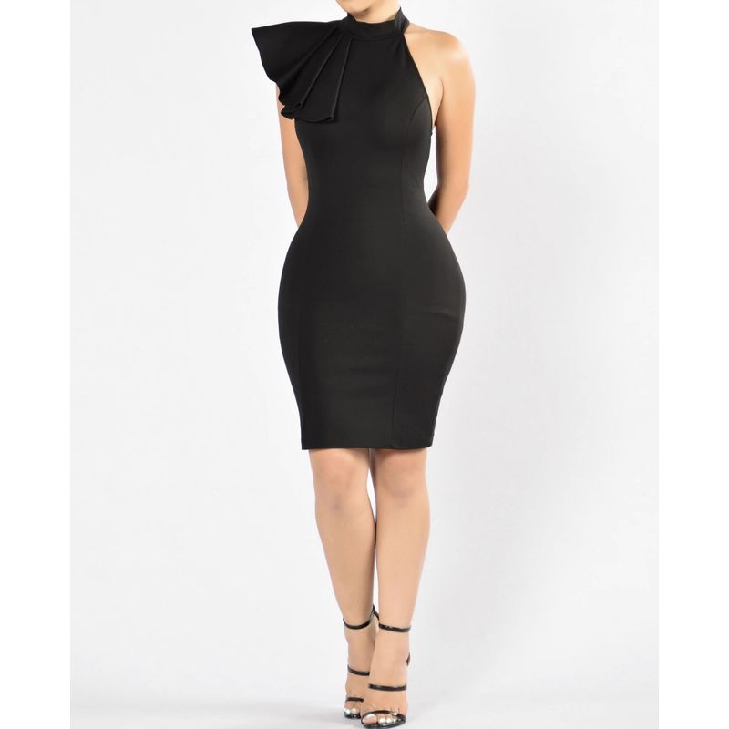 Foreign Trade Order FN Home Commuter Office Ol Black Slim fit He Shoulder Leaf Edge Sheath Beautiful Elegant Hepburn Dress Black XS
Foreign Trade Order FN Home Commuter Office Ol Black Slim fit He Shoulder Leaf Edge Sheath Beautiful Elegant Hepburn Dress Black XS