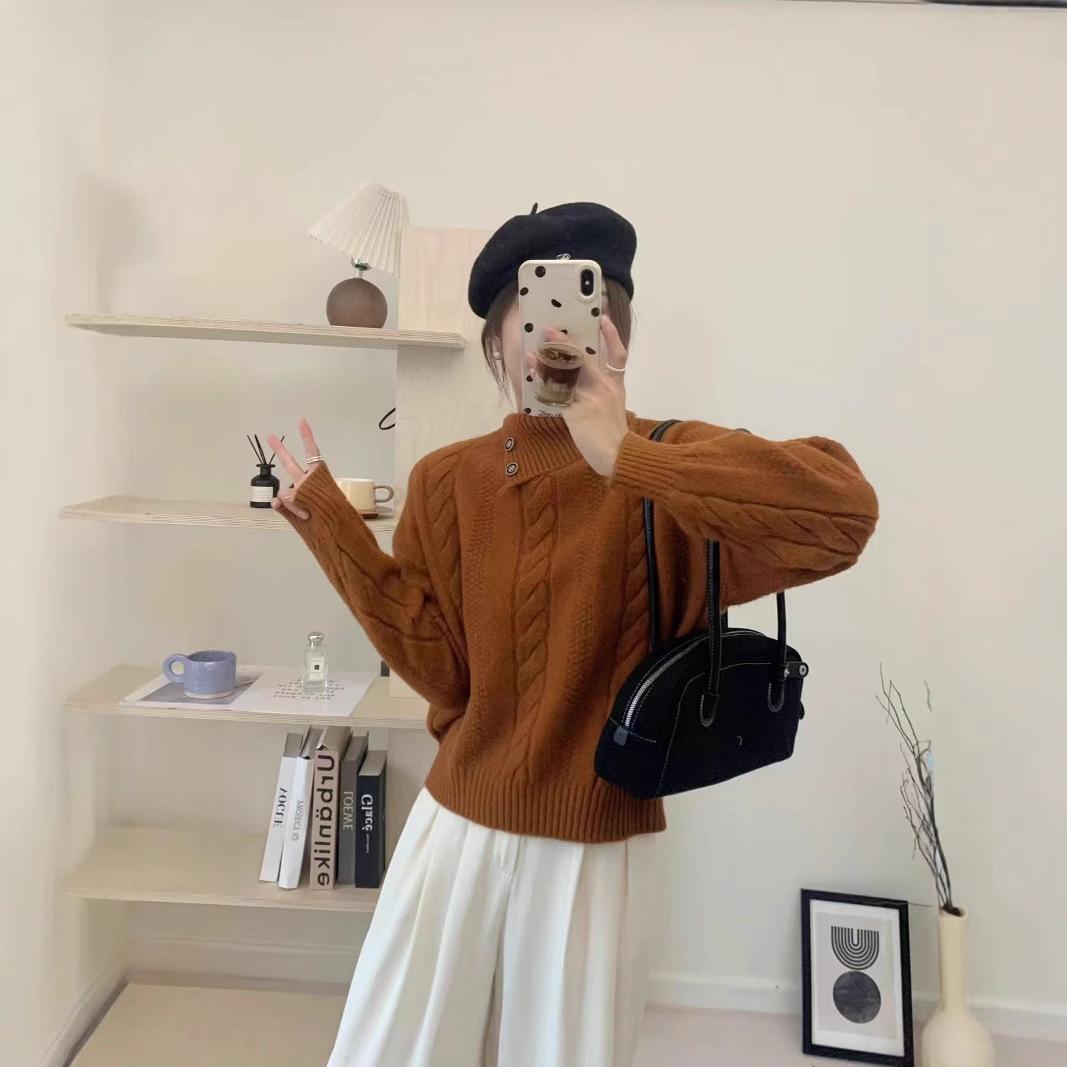 Women s Irregular Neckline Cable Knit Sweater - 2024 Autumn/Winter Collection, Loose Fit, Petite L
Women s Irregular Neckline Cable Knit Sweater - 2024 Autumn/Winter Collection, Loose Fit, Petite L
