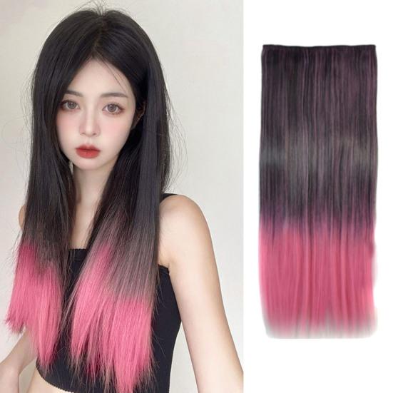 Наращивание волос с градиентным цветом, длинные прямые синтетические волокна, искусственные волосы, бесследные, мягкие, гладкие, 23,6-дюймовый искусственный парик из высокотемпературной проволоки 
Наращивание волос с градиентным цветом, длинные прямые синтетические волокна, искусственные волосы, бесследные, мягкие, гладкие, 23,6-дюймовый искусственный парик из высокотемпературной проволоки