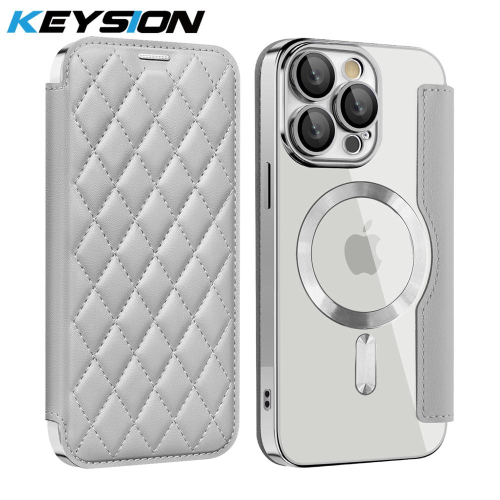 KEYSION Plating Leather Flip Wallet Case for iPhone 14 15 Pro Max 14 Plus Card Slot Magnetic Wireless Charging Phone Cover for iPhone 14 Pro Max сірий
KEYSION Plating Leather Flip Wallet Case for iPhone 14 15 Pro Max 14 Plus Card Slot Magnetic Wireless Charging Phone Cover for iPhone 14 Pro Max сірий