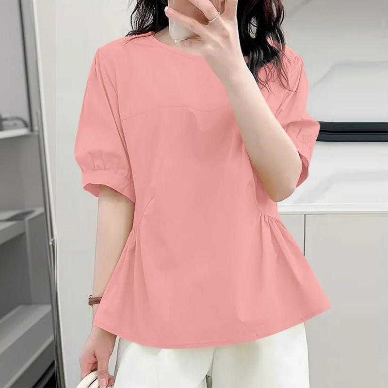 ZANZEA Женская повседневная блузка с круглым вырезом, однотонная, с рукавом до локтя 5XL розовый
ZANZEA Женская повседневная блузка с круглым вырезом, однотонная, с рукавом до локтя 5XL розовый