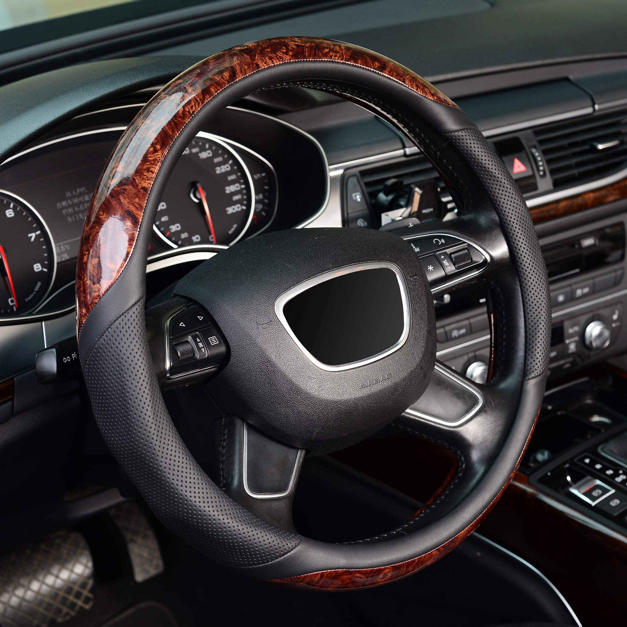 KAFEEK Wood Grain Steering Wheel Universal 15 Microfiber KF10319 Cover, Inch, Leather, Non-Slip, Odorless., Brown,
KAFEEK Wood Grain Steering Wheel Universal 15 Microfiber KF10319 Cover, Inch, Leather, Non-Slip, Odorless., Brown,
