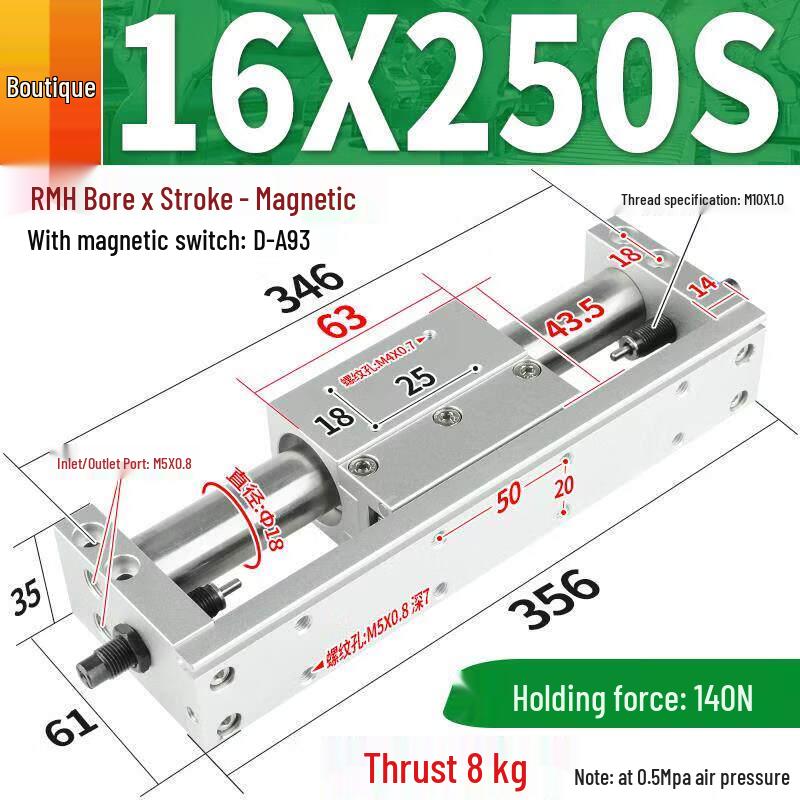 RMH Series Guided Rodless Air Cylinder with Hydraulic Buffer
RMH Series Guided Rodless Air Cylinder with Hydraulic Buffer
