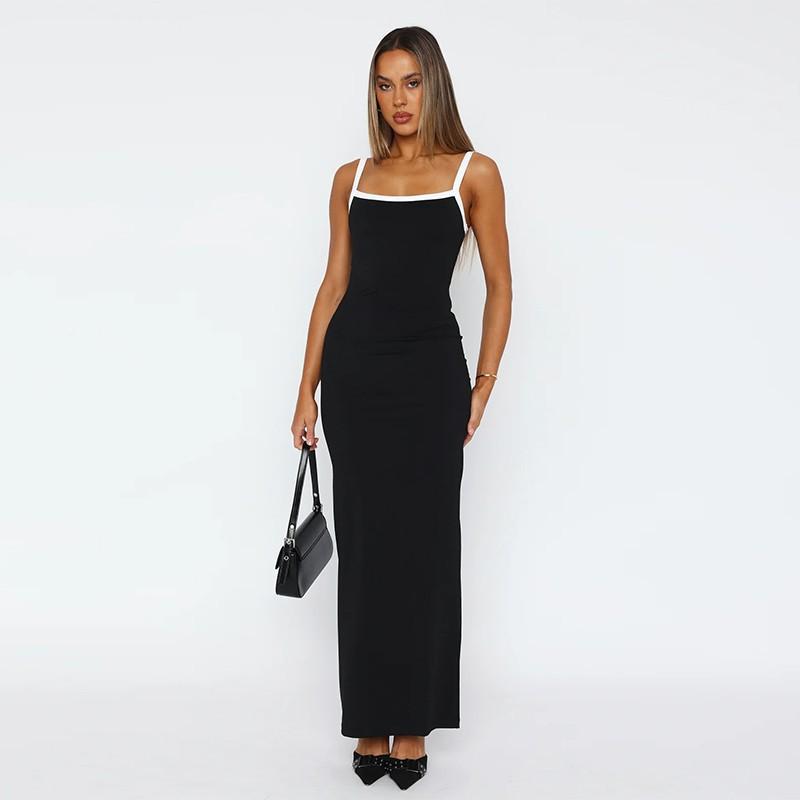 Summer new European and American women s clothing solid color sexy hip-wrapped sleeveless slim-fitting suspender dress S чёрный
Summer new European and American women s clothing solid color sexy hip-wrapped sleeveless slim-fitting suspender dress S чёрный