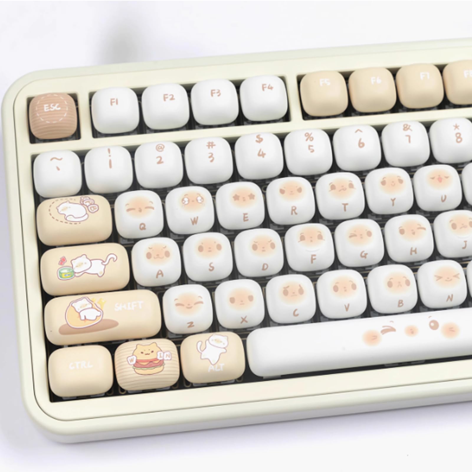 PBT Cute Beige MOG Profile Keycap 139 Key Round Custom Keycaps для механічної клавіатури Mx Cherry 60 75 Keycaps, набір, 100% (Білий) білий 
PBT Cute Beige MOG Profile Keycap 139 Key Round Custom Keycaps для механічної клавіатури Mx Cherry 60 75 Keycaps, набір, 100% (Білий) білий