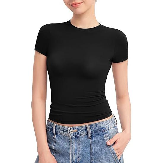 European and American tops t-shirts, bottoming shirts, women s crew neck pullover, milk silk short-sleeved macarons, European and American style XS чёрный
European and American tops t-shirts, bottoming shirts, women s crew neck pullover, milk silk short-sleeved macarons, European and American style XS чёрный