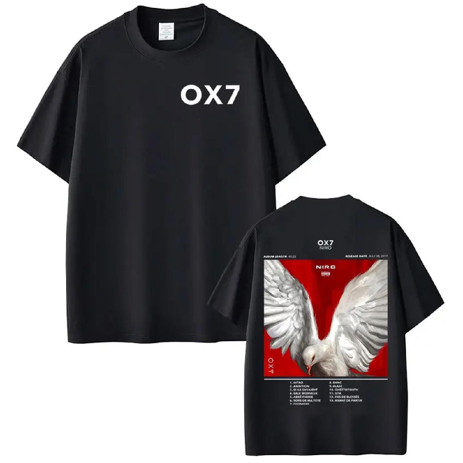 Rapper Niro OX7 Album Cover Graphic T-shirt Men Women Clothing Hip Hop Fashion T-shirts Casual Cotton Vintage T Shirt Streetwear XXXXXL чорний
Rapper Niro OX7 Album Cover Graphic T-shirt Men Women Clothing Hip Hop Fashion T-shirts Casual Cotton Vintage T Shirt Streetwear XXXXXL чорний