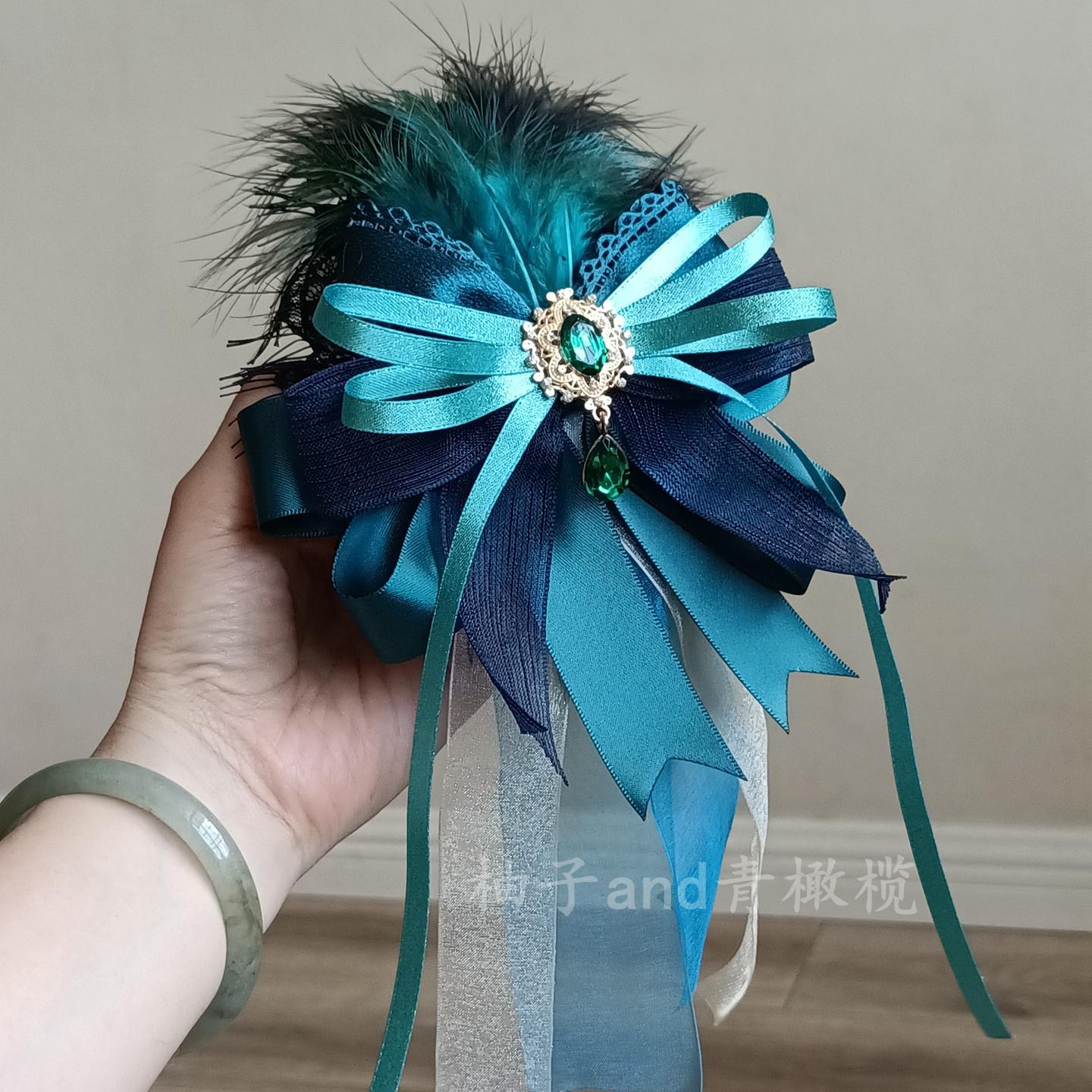 Homemade Peacock Feather Small Lolita Lo Girl Hairpin Blue-Green Feather Flower Ball Headgear Peacock Lolita Accessories
Homemade Peacock Feather Small Lolita Lo Girl Hairpin Blue-Green Feather Flower Ball Headgear Peacock Lolita Accessories