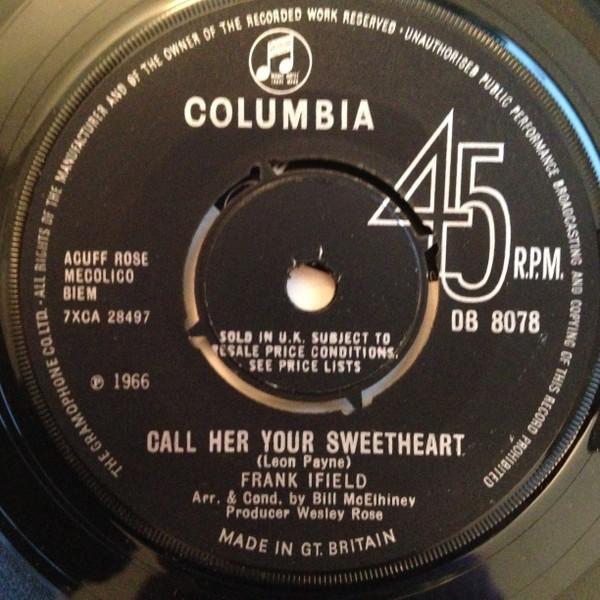 7-дюймовая пластинка FRANK IFIELD Call Her Your Sweetheart DB8078 Columbia UK Поп Б/у
7-дюймовая пластинка FRANK IFIELD Call Her Your Sweetheart DB8078 Columbia UK Поп Б/у