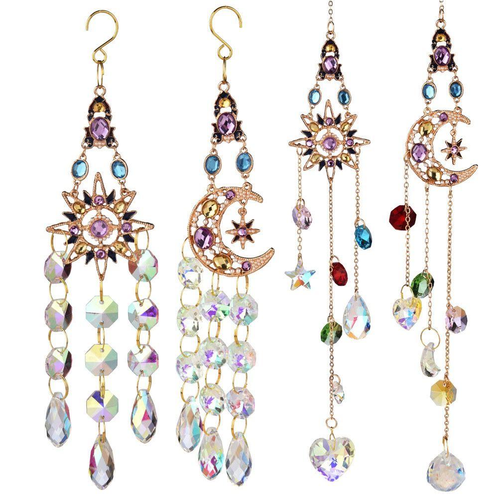 Sun Moon Suncatcher Wind Chimes Creative Crafts Gift Outdoor Hanging Decorations Handmade Home Garden Colorful Crystal Pendant
Sun Moon Suncatcher Wind Chimes Creative Crafts Gift Outdoor Hanging Decorations Handmade Home Garden Colorful Crystal Pendant