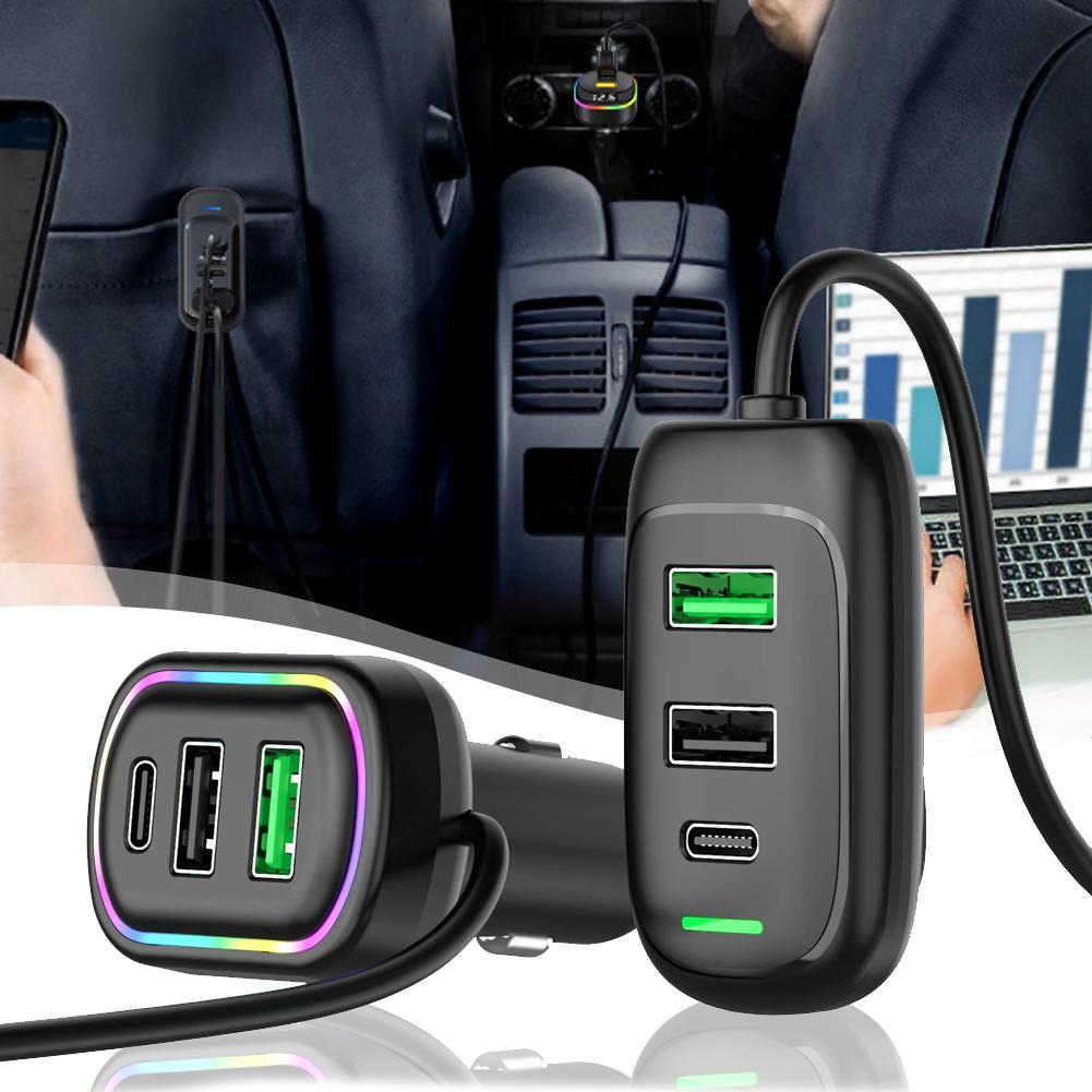 Автомобильное зарядное устройство с 6 портами USB Type-C спереди и сзади, с подсветкой RGB, адаптером питания для быстрой зарядки iPhone, планшета, ноутбука A
Автомобильное зарядное устройство с 6 портами USB Type-C спереди и сзади, с подсветкой RGB, адаптером питания для быстрой зарядки iPhone, планшета, ноутбука A