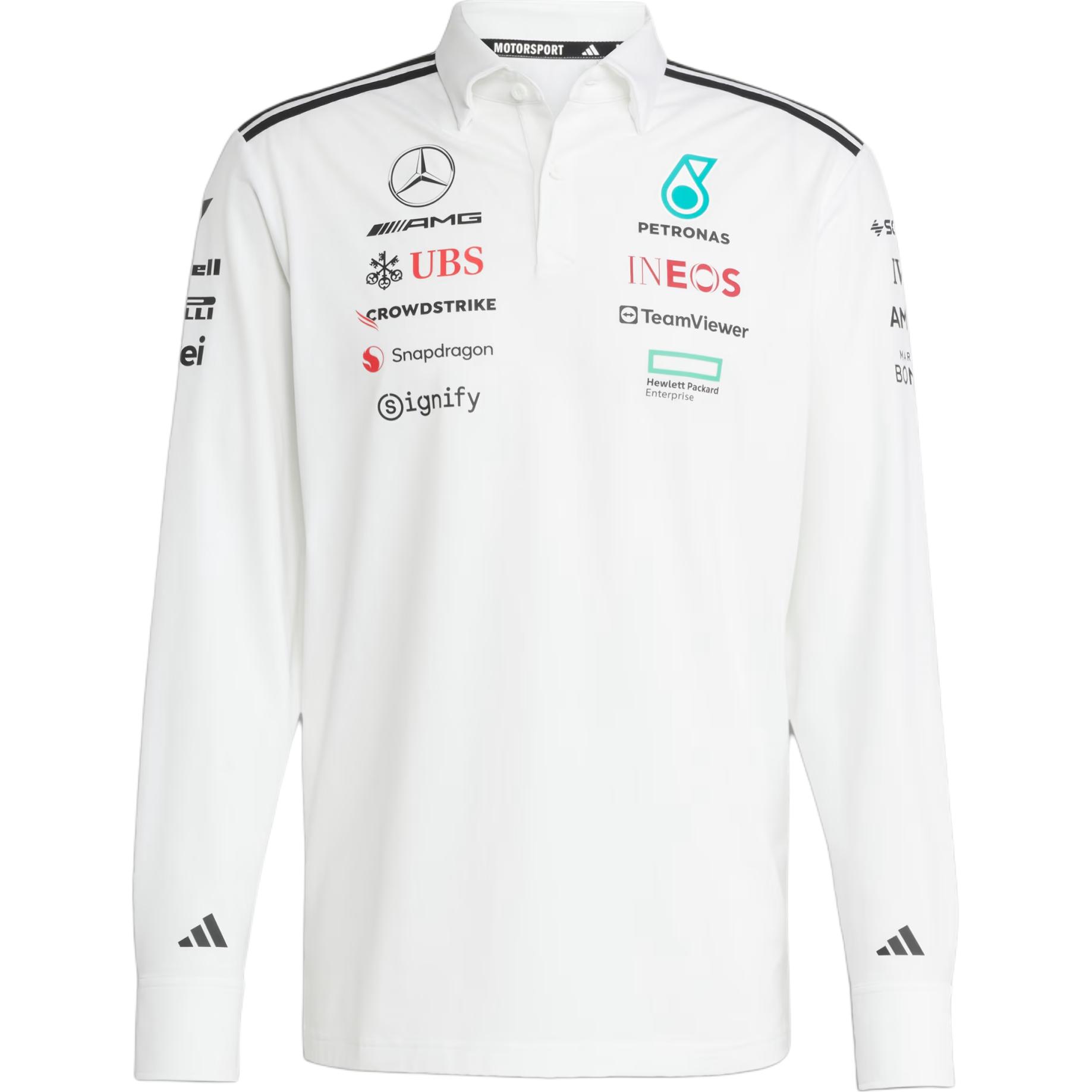 Adidas X Mercedes-Amg Petronas F1 Team Ss25 Fashionable Versatile Simple Striped Soft Long Sleeve Polo Shirt Men Polo Shirts White Black JX0757 S
Adidas X Mercedes-Amg Petronas F1 Team Ss25 Fashionable Versatile Simple Striped Soft Long Sleeve Polo Shirt Men Polo Shirts White Black JX0757 S