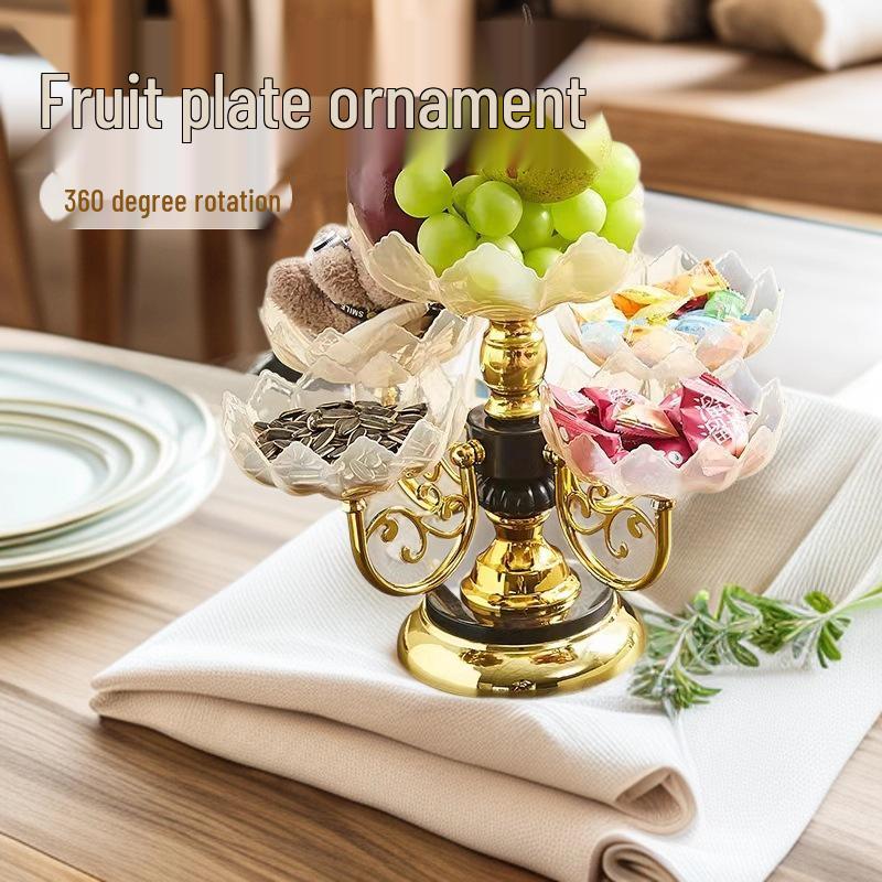 European Style Multi-Layer Crystal Fruit Tray: Light Luxury Golden Round Plate for Home Tea Table Image Color
European Style Multi-Layer Crystal Fruit Tray: Light Luxury Golden Round Plate for Home Tea Table Image Color