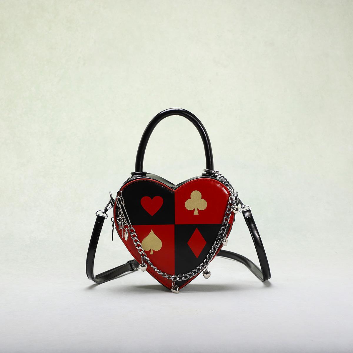Women Shoudler Bags Women s Creative Poker Bag Printed Chain Heart Shaped Bag Love Handheld Crossbody Bags
Women Shoudler Bags Women s Creative Poker Bag Printed Chain Heart Shaped Bag Love Handheld Crossbody Bags