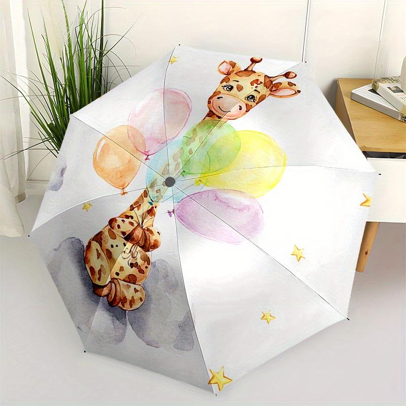 Giraffe Balloons Automatic folding umbrella simple eight rib design, bright color pattern, durable iron frame, ideal for travel and outdoor
Giraffe Balloons Automatic folding umbrella simple eight rib design, bright color pattern, durable iron frame, ideal for travel and outdoor