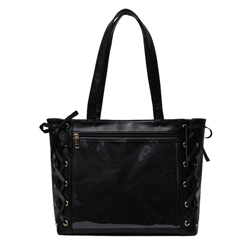 Y2k Japanese Style Ita Bag Women Large Capacity Tote Bag Fashion Girls Transparent Shoulder Bag Cute PU Ribbon Bow Handbag Purse 40x30x11cm чёрный
Y2k Japanese Style Ita Bag Women Large Capacity Tote Bag Fashion Girls Transparent Shoulder Bag Cute PU Ribbon Bow Handbag Purse 40x30x11cm чёрный