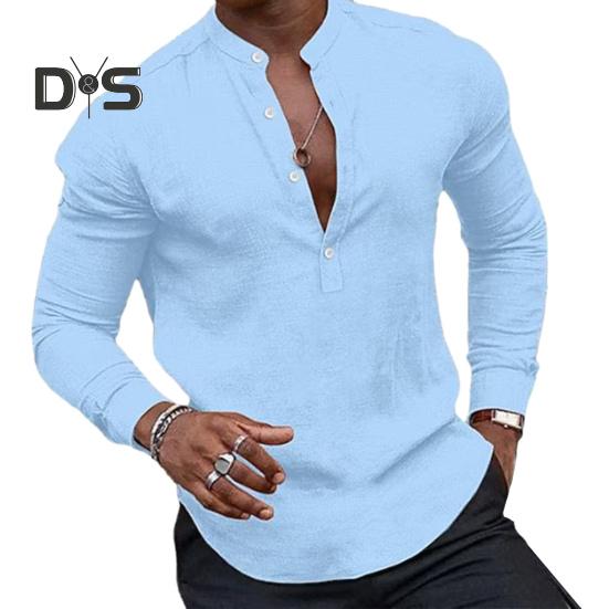 Мужская рубашка на весну и осень, сплошной цвет с длинным рукавом, приталенный пуловер с декором на пуговицах, мягкий тонкий дышащий мужской деловой повседневный топ L светло-синий
Мужская рубашка на весну и осень, сплошной цвет с длинным рукавом, приталенный пуловер с декором на пуговицах, мягкий тонкий дышащий мужской деловой повседневный топ L светло-синий
