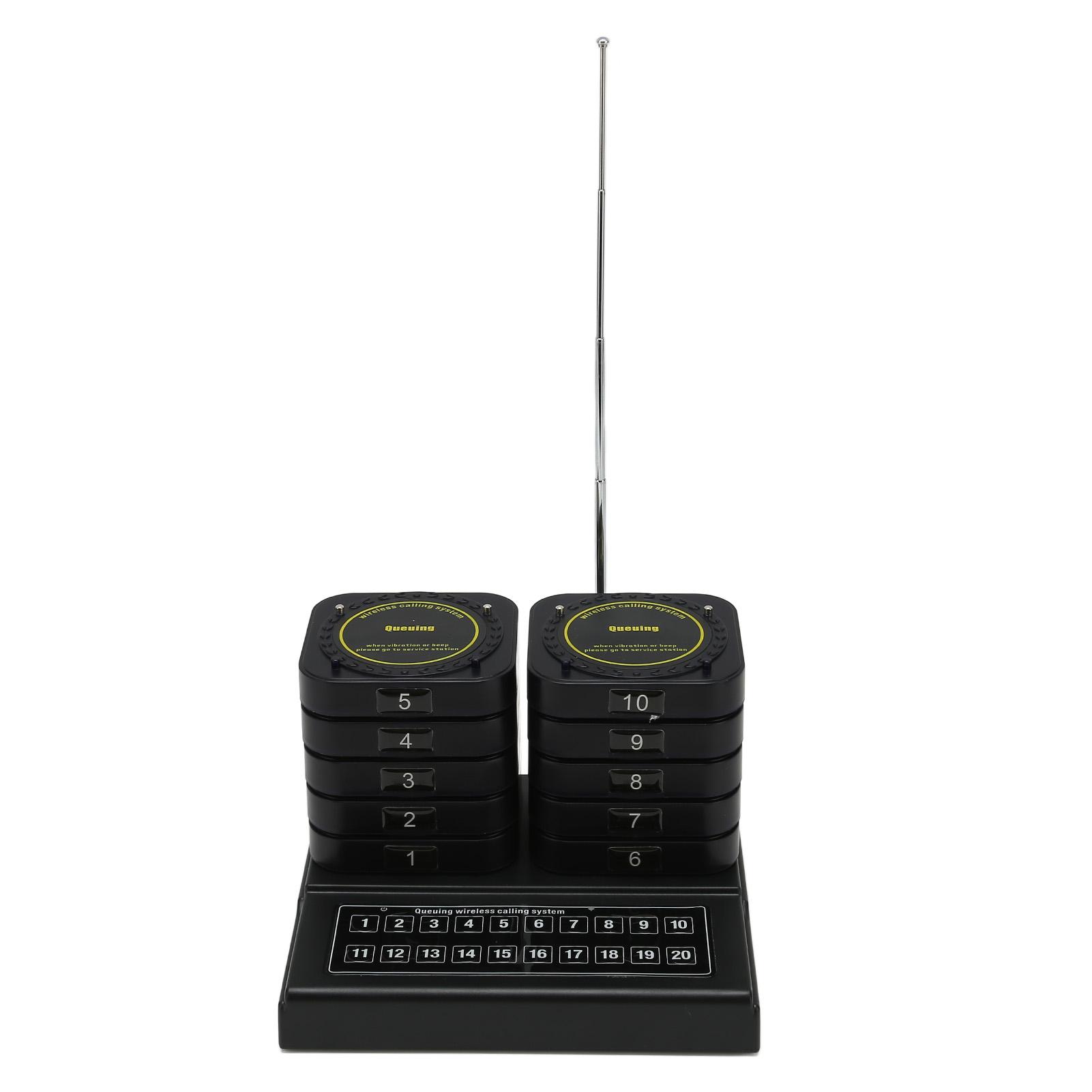 Беспроводная система вызова с 10 пейджерами DC5V 433.92MHZ Система оповещения гостей ресторана для еды US Plug