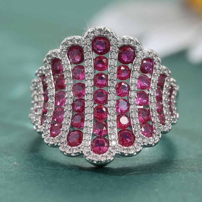 Luxurious Sparkling Rose Red Color Set Zircon Women s Ring, Bridal Engagement Zircon, Wedding Party Accessories Gifts 10
Luxurious Sparkling Rose Red Color Set Zircon Women s Ring, Bridal Engagement Zircon, Wedding Party Accessories Gifts 10