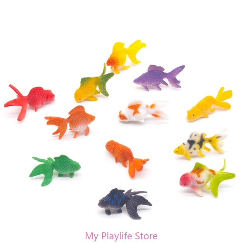 Пластиковая реалистичная модель золотой рыбки Уникальные фигурки животных океана Золотая рыбка ручная работа для аквариумов Пейзаж DIY Рыба