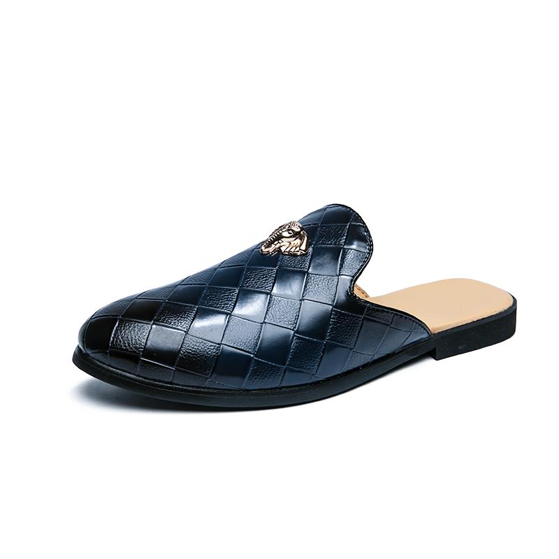 FashionBanquet Туфли для вечеринок Мужская обувь из натуральной кожи Самые продаваемые лоферы Европа Америка Мужская обувь на плоской подошве Высококачественная повседневная обувь 46 синий