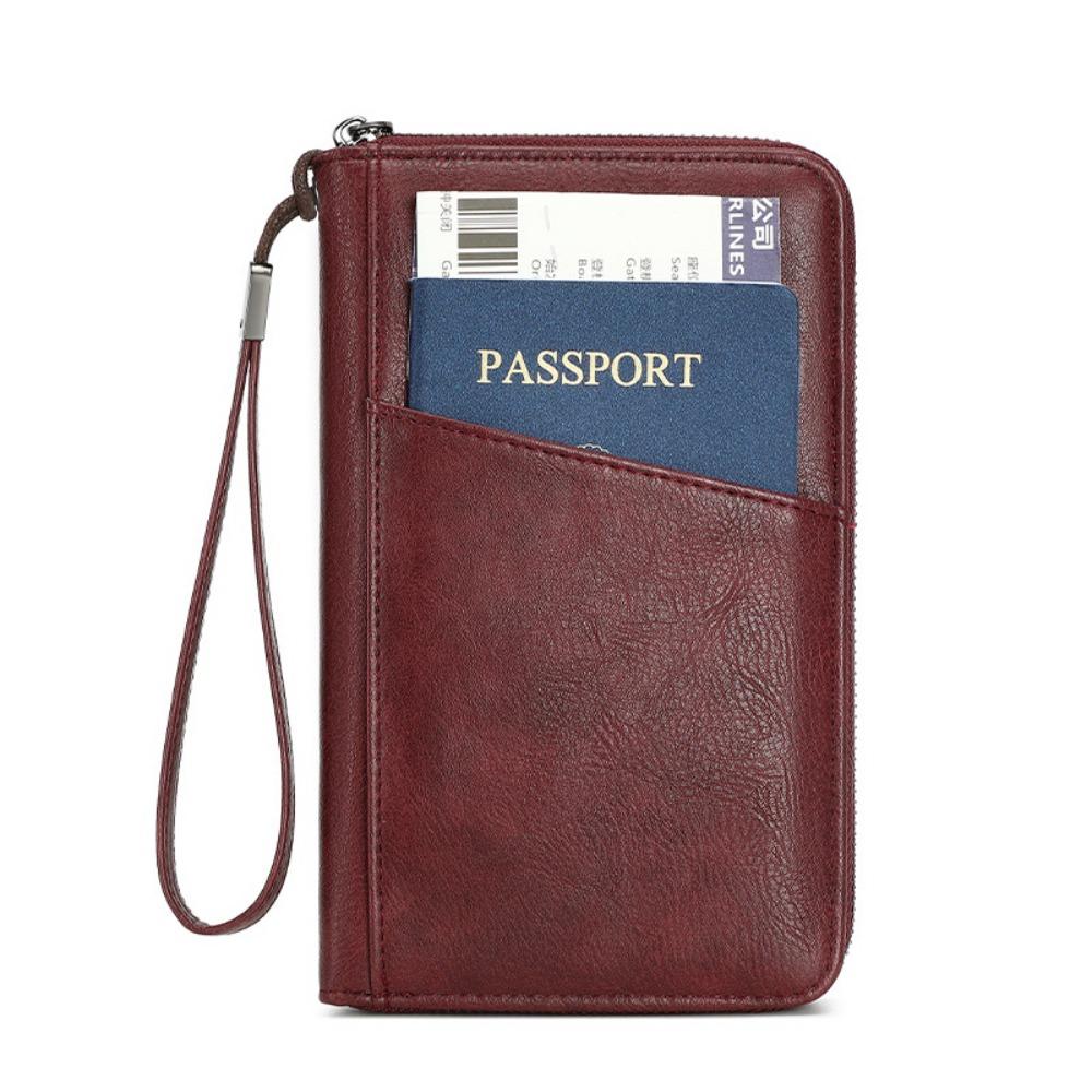 PU Leather Passport Clip Wallet Anti-Theft RFID Blocking Travel Document Bag Large Capacity Waterproof RFID Passport Holder вина червоного кольору
PU Leather Passport Clip Wallet Anti-Theft RFID Blocking Travel Document Bag Large Capacity Waterproof RFID Passport Holder вина червоного кольору