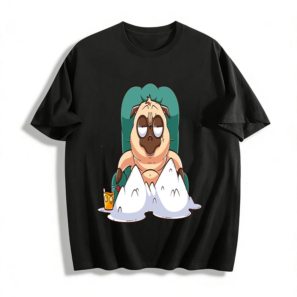 Exhausted Pug Slouching On Sofa Funny Graphic Tee Pure cotton T-shirt XXS
Exhausted Pug Slouching On Sofa Funny Graphic Tee Pure cotton T-shirt XXS