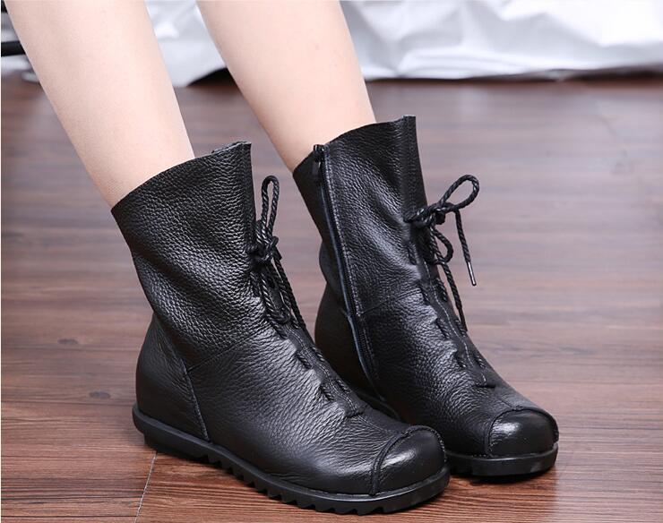 Genuine Leather Plush women s short Boots Retro Casual Autumn Winter Women Boots Waterproof warm Snow boots Plus Size 42 35 чорний
Genuine Leather Plush women s short Boots Retro Casual Autumn Winter Women Boots Waterproof warm Snow boots Plus Size 42 35 чорний