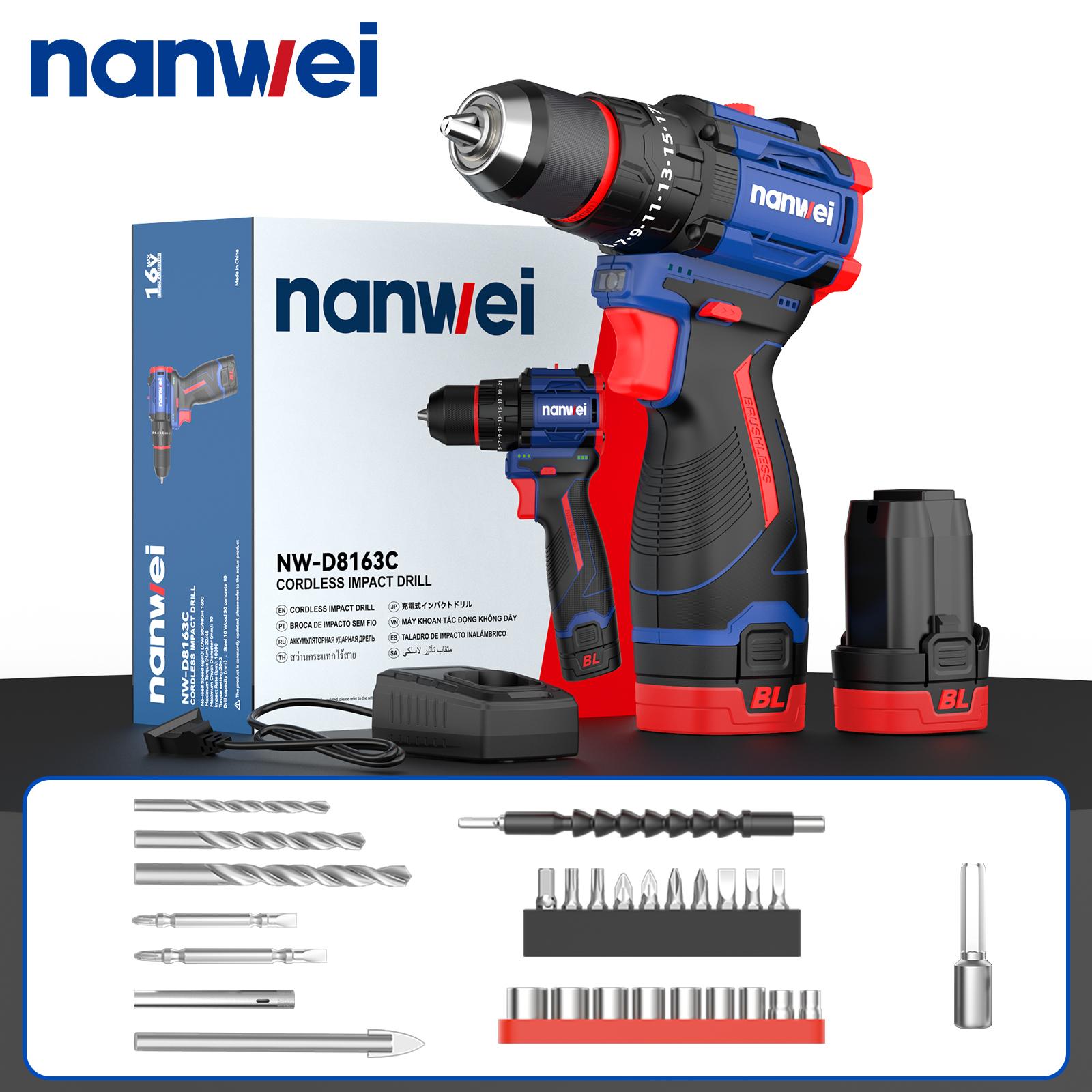 NANWEI 45N Electric Screwdriver 1600 rpm, 10 mm chuck, with impact function no battery and charger
NANWEI 45N Electric Screwdriver 1600 rpm, 10 mm chuck, with impact function no battery and charger