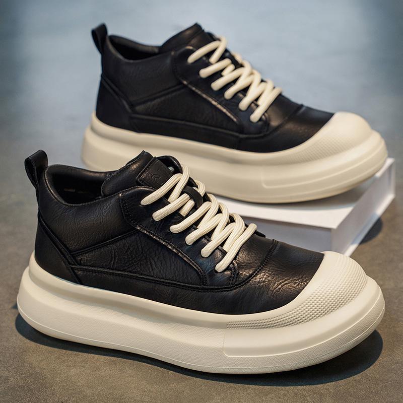High Top Men s Shoes Retro Versatile Casual Mid Board Youth Leather Waterproof Sports Height Increasing Toe 42 Standard Sports Code чорний
High Top Men s Shoes Retro Versatile Casual Mid Board Youth Leather Waterproof Sports Height Increasing Toe 42 Standard Sports Code чорний