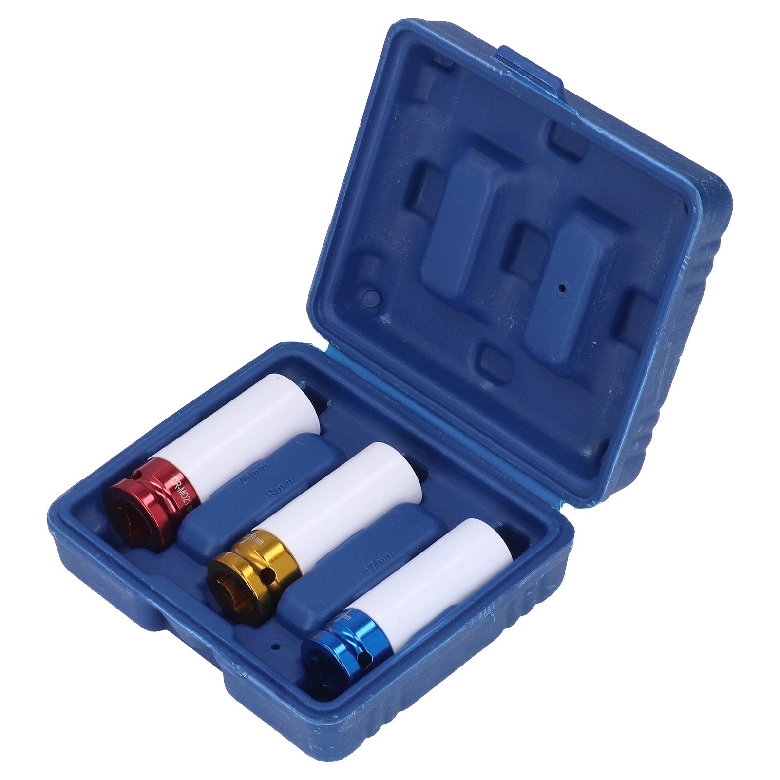 Набор из 3 шт. Набор торцевых головок для колесных гаек CRMO легированная сталь Цветной протектор для гаек колес 17 мм 19 мм 21 мм
Набор из 3 шт. Набор торцевых головок для колесных гаек CRMO легированная сталь Цветной протектор для гаек колес 17 мм 19 мм 21 мм