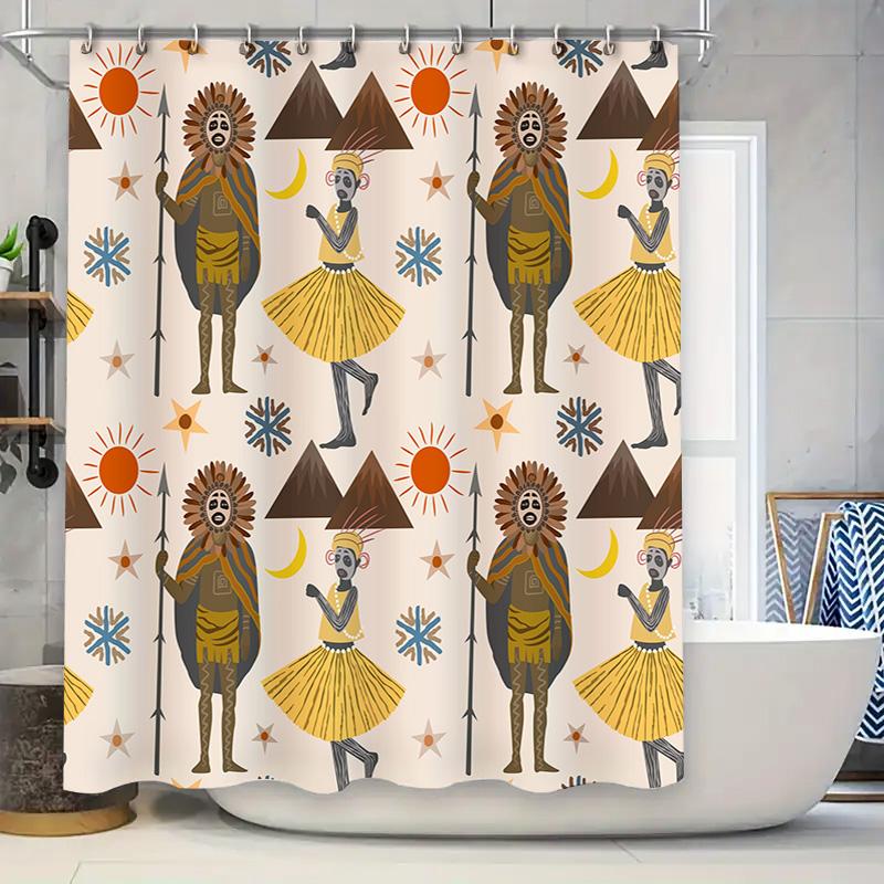 Exotic African Animal Design Shower Curtain Set for Bathroom Decor Black Gold Theme with Sunburst Pattern 90x180cm
Exotic African Animal Design Shower Curtain Set for Bathroom Decor Black Gold Theme with Sunburst Pattern 90x180cm