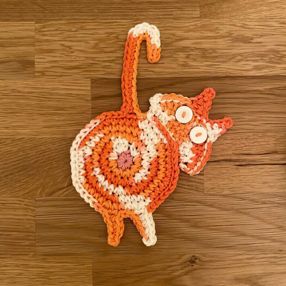 Peeking Cat Butt Coaster Lovely Non-Slip Funny Cup Pad For Home Kitchen Decoration Drinks Holder Handmade Knitted Gift
Peeking Cat Butt Coaster Lovely Non-Slip Funny Cup Pad For Home Kitchen Decoration Drinks Holder Handmade Knitted Gift