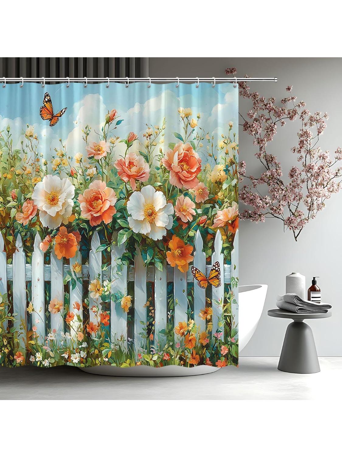 Colorful Flower Shower Curtain Spring Rustic Garden Fresh Floral Fence Nature Farmhouse Plant Polyester Bathroom Curtains 90x180CM
Colorful Flower Shower Curtain Spring Rustic Garden Fresh Floral Fence Nature Farmhouse Plant Polyester Bathroom Curtains 90x180CM