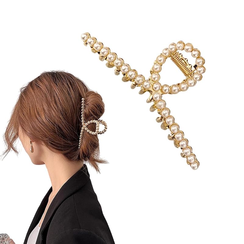 Metal Rhinestone Pearl Hair Claw Clip for Women Girls, Large Hair Claw Clip Clamps for Thick Thin Hair, Fashion Hair Accessories Barrettes Styling перлинний
Metal Rhinestone Pearl Hair Claw Clip for Women Girls, Large Hair Claw Clip Clamps for Thick Thin Hair, Fashion Hair Accessories Barrettes Styling перлинний