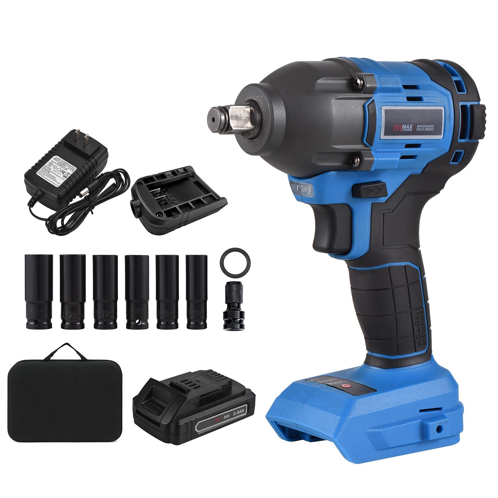 Аккумуляторный бесщеточный ударный гайковерт 20 В с патроном 1/2 дюйма, регулируемая скорость, крутящий момент 350 Нм, портативный источник питания US Plug
Аккумуляторный бесщеточный ударный гайковерт 20 В с патроном 1/2 дюйма, регулируемая скорость, крутящий момент 350 Нм, портативный источник питания US Plug