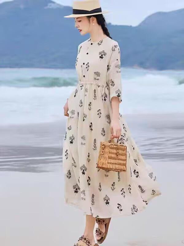 Летнее новое платье из хлопка и льна с принтом 2025 года, женское свободное и тонкое цветочное платье с круглым вырезом и коротким рукавом, темпераментное длинное платье 2XL
Летнее новое платье из хлопка и льна с принтом 2025 года, женское свободное и тонкое цветочное платье с круглым вырезом и коротким рукавом, темпераментное длинное платье 2XL