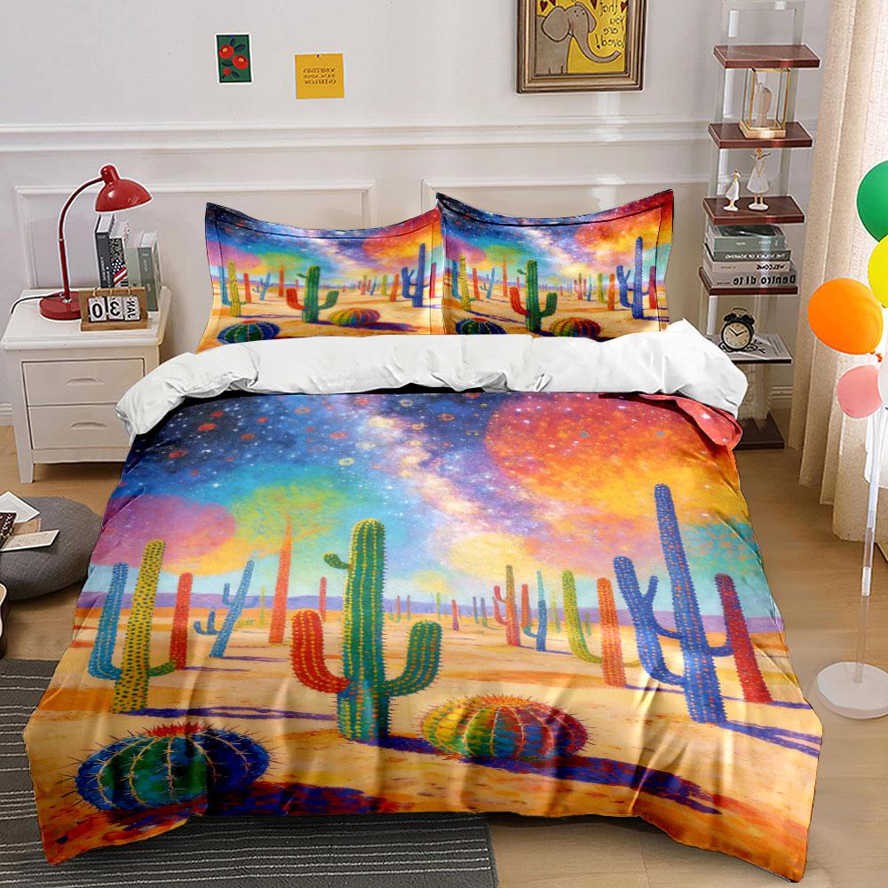 Colorful cacti and sky. Bedding sets Duvet cover sets Duvet covers Pillowcases(1 * Duvet Cover 2 * Pillowcases, without duvet insert) 135x200cm
Colorful cacti and sky. Bedding sets Duvet cover sets Duvet covers Pillowcases(1 * Duvet Cover 2 * Pillowcases, without duvet insert) 135x200cm