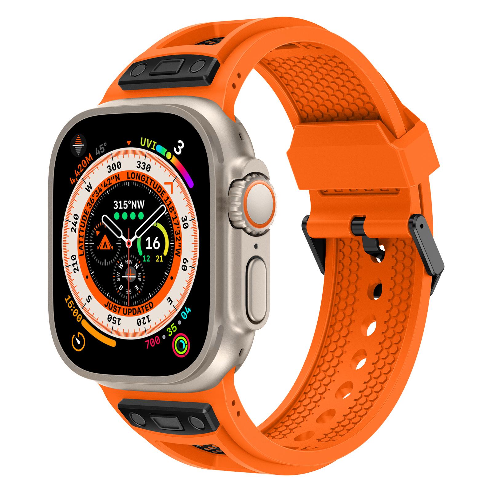 TPU Watch Strap for Apple Watch 10 46mm/Ultra 2/Ultra 49mm/9 8 7 45mm/SE (2023) SE (2022) SE 6 5 4 44mm/3 2 1 42mm Orange+Titanium
TPU Watch Strap for Apple Watch 10 46mm/Ultra 2/Ultra 49mm/9 8 7 45mm/SE (2023) SE (2022) SE 6 5 4 44mm/3 2 1 42mm Orange+Titanium