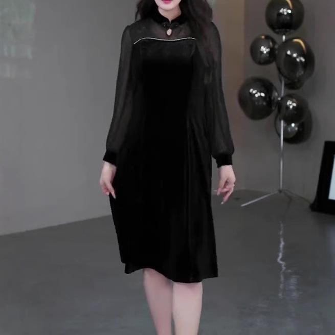 Spring European-Style Off-Shoulder Lace Velvet Dress for Plus Size Middle-Aged Women L: 100-120 jin чёрный
Spring European-Style Off-Shoulder Lace Velvet Dress for Plus Size Middle-Aged Women L: 100-120 jin чёрный