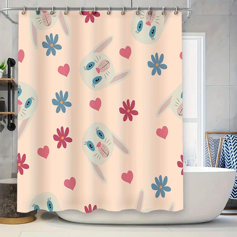 Adorable Rabbit Print Shower Curtain Set For Bathroom Decor Pink Pastel Colors With Hearts Flowers Perfect Gift Idea (180 X 245 W60H190(CM)-1 Pcs
Adorable Rabbit Print Shower Curtain Set For Bathroom Decor Pink Pastel Colors With Hearts Flowers Perfect Gift Idea (180 X 245 W60H190(CM)-1 Pcs