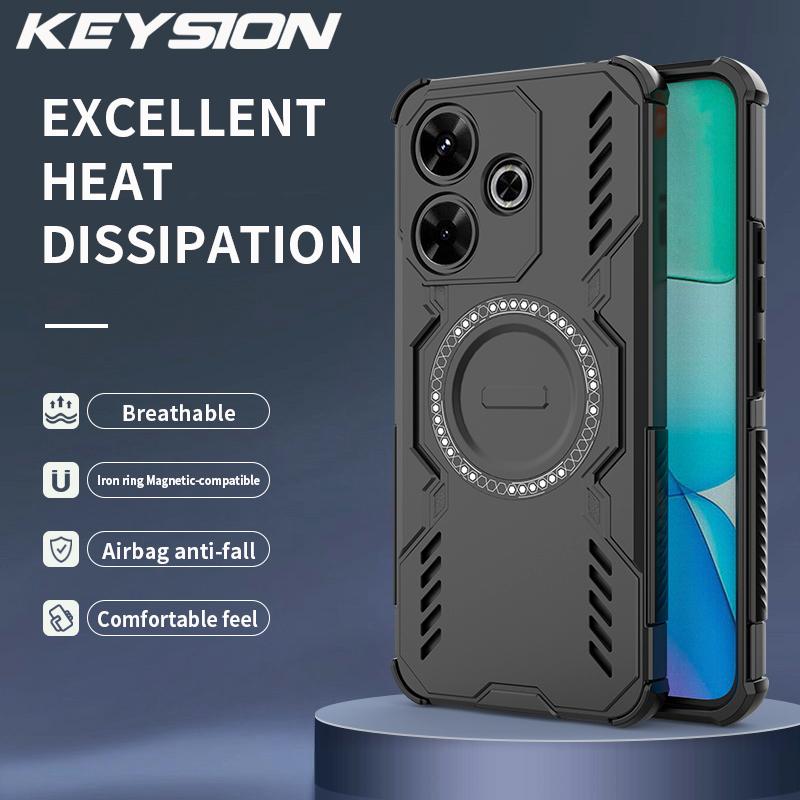 KEYSION Hollow Heat Dissipation Case for Redmi 13 Silicone+PC Magnetic Cooling Shockproof Phone Back Cover for Xiaomi POCO M6 4G for POCO M6 фіолетовий
KEYSION Hollow Heat Dissipation Case for Redmi 13 Silicone+PC Magnetic Cooling Shockproof Phone Back Cover for Xiaomi POCO M6 4G for POCO M6 фіолетовий