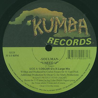 12inch Record SOULMAN - I Need U K028 Kumba Records 1999 US Dance & Electronica Used
12inch Record SOULMAN - I Need U K028 Kumba Records 1999 US Dance & Electronica Used