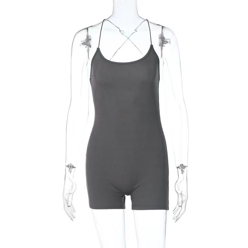 Fashion Wind Summer Cross Shoelace Sexy Open Back Slim Fit Bodysuit Sexy Backless Jumpsuit Grey S
Fashion Wind Summer Cross Shoelace Sexy Open Back Slim Fit Bodysuit Sexy Backless Jumpsuit Grey S