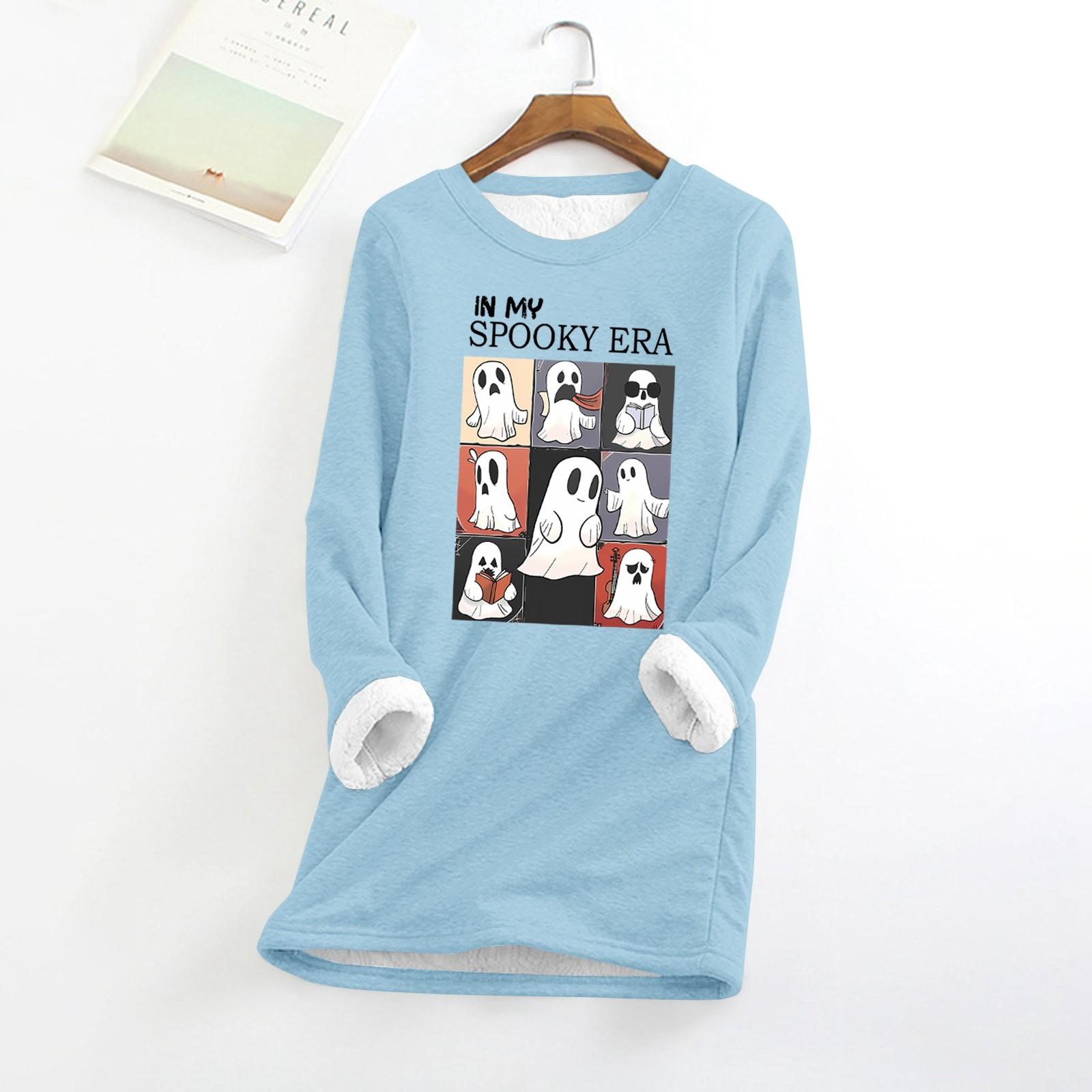 Женский круглый вырез с принтом Хэллоуина, утолщенный плюшевый кашемировый теплый длинный топ XXL
Женский круглый вырез с принтом Хэллоуина, утолщенный плюшевый кашемировый теплый длинный топ XXL