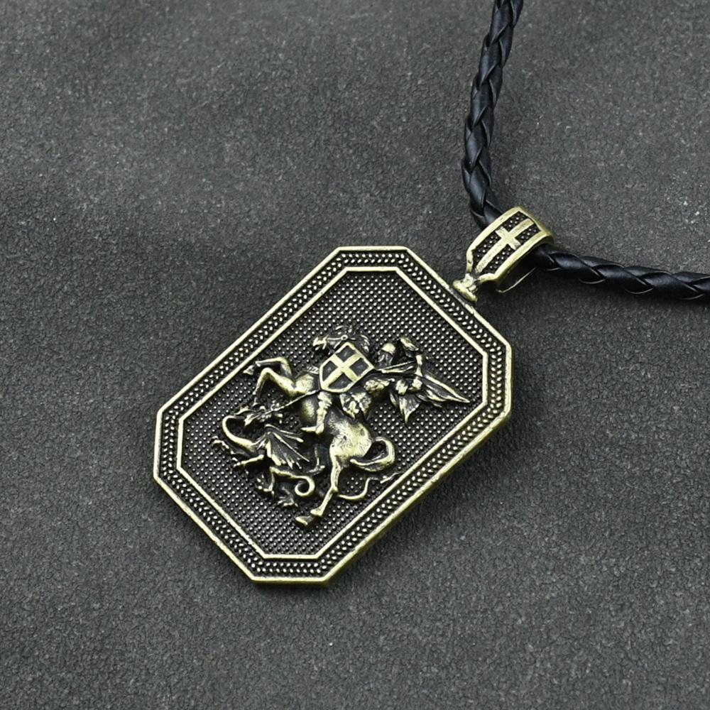 St George Protection Necklace Talisman Jewelry Shield Sword Saint Prayer Religious Charm for Safety and Blessing With Gift Bag
St George Protection Necklace Talisman Jewelry Shield Sword Saint Prayer Religious Charm for Safety and Blessing With Gift Bag