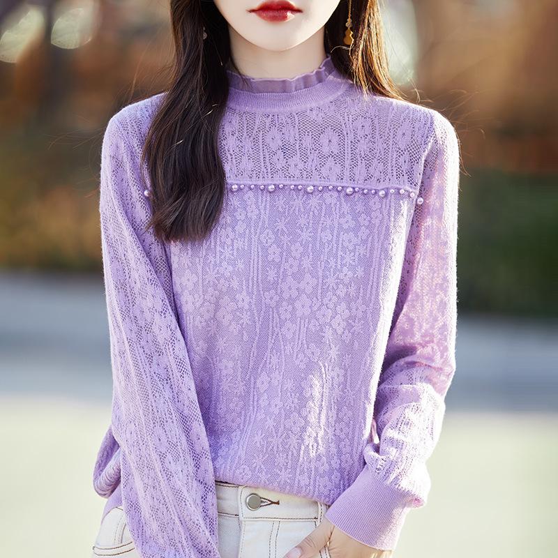 Spring New Style Beaded Lace Lapel Long-sleeved Base Loose Cutouts Top XL колір зеленого яблука
Spring New Style Beaded Lace Lapel Long-sleeved Base Loose Cutouts Top XL колір зеленого яблука