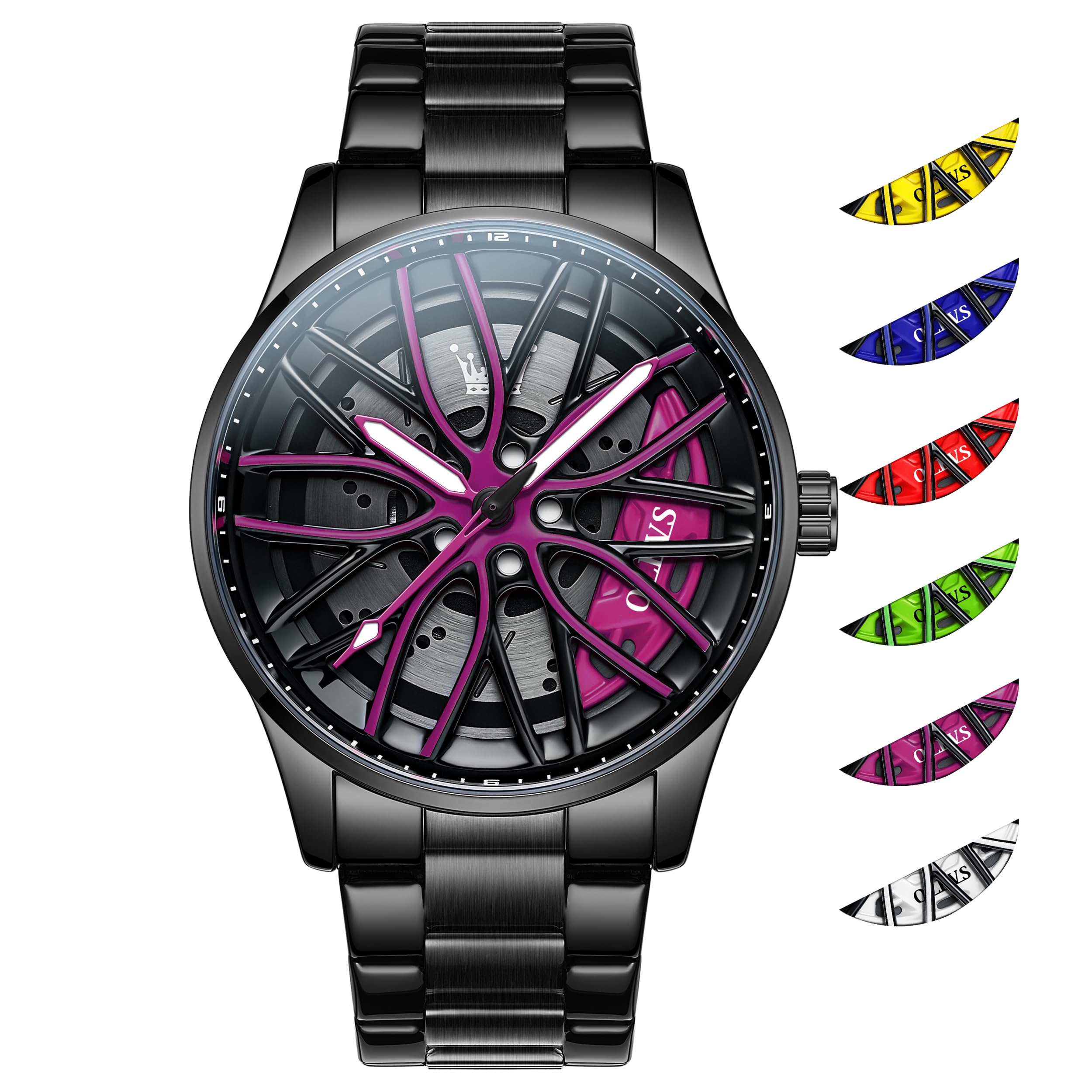 OLEVS Skeleton Analog Quartz Black Stainless Large Cool Brand Watch Men Men s Watch, Popular, Waterproof, Watch, Men s Steel, Stylish, Dial/Purple,
OLEVS Skeleton Analog Quartz Black Stainless Large Cool Brand Watch Men Men s Watch, Popular, Waterproof, Watch, Men s Steel, Stylish, Dial/Purple,