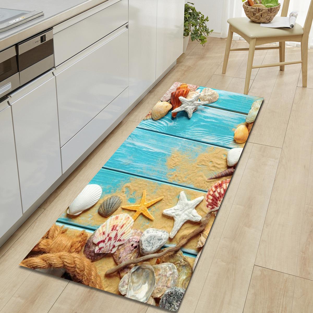 Кухонный коврик с деревянным принтом Мягкий утолщенный кухонный напольный коврик Водонепроницаемый нескользящий маслостойкий напольный коврик Коврик для бега 40*60cm