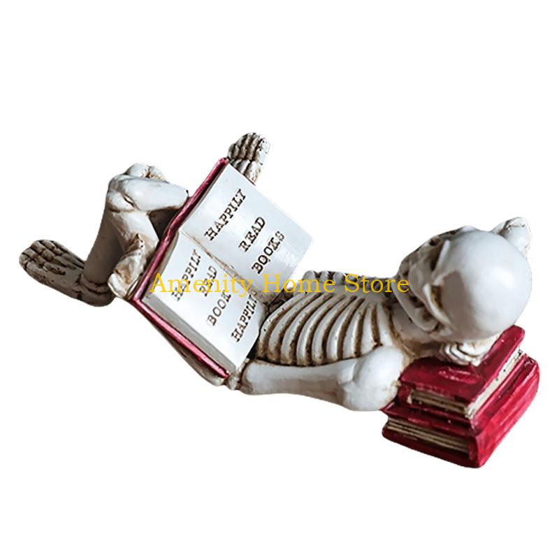 F26C Reading Skull Decoration, Handmade Resin Artwork Bookshelf Adornment for Collectors and Decorators
F26C Reading Skull Decoration, Handmade Resin Artwork Bookshelf Adornment for Collectors and Decorators